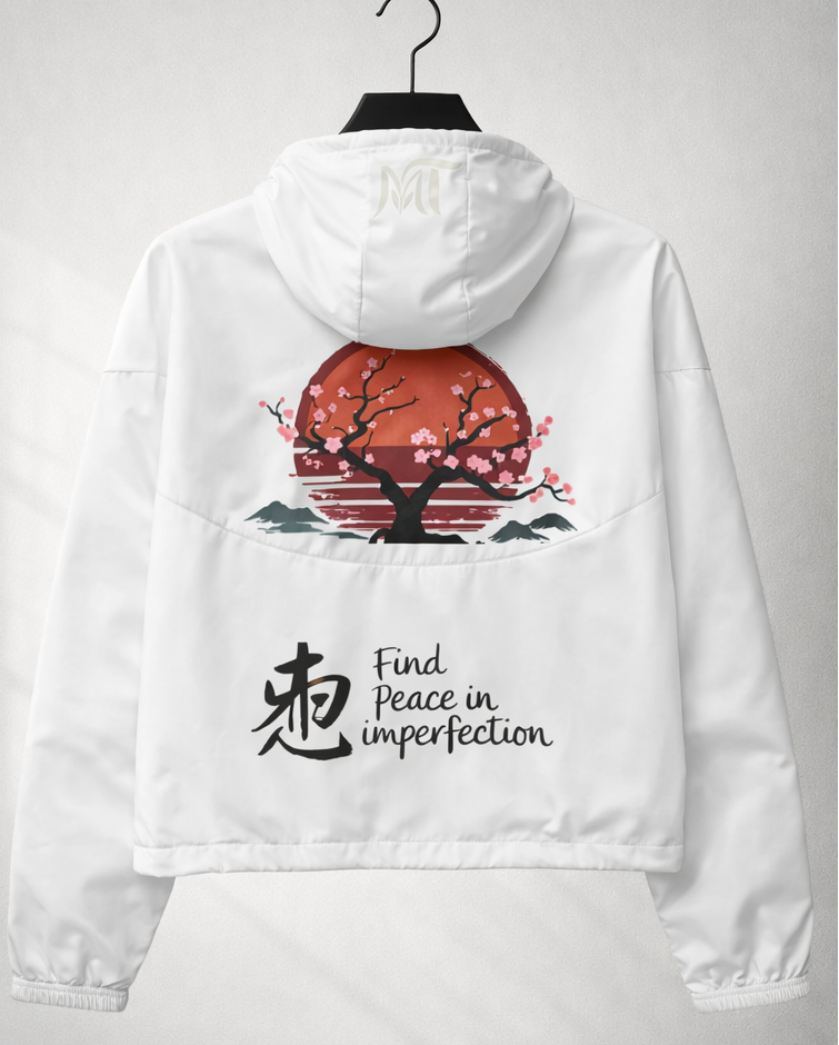 Veste coupe-vent unisexe blanche à capuche – pièce légère mi-saison